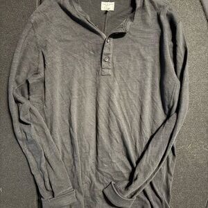rag & bone Charcoal Long Sleeve Henley Shirt size large